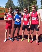 Kuvassa vasemmalta:
28 Markovic David ASKÖ (Itavalta),
90 Kitu Moise Del Monaco FSGT (Ranska),
171 Seppälä Otto TUL (Suomi),
170 Varalahti Oscar TUL (Suomi)